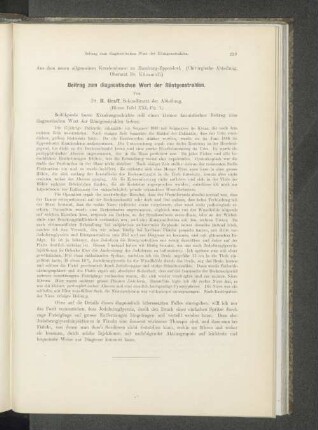 Beitrag zum diagnostischen Wert der Röntgenstrahlen.