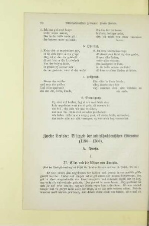Zweite Periode: Blütezeit der mittelhochdeutschen Litteratur (1180-1300)