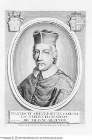 Effigies, nomina et cognomina S.D.N. Innocentii PP XI et RR. DD. S.R.E. cardd. nunc viventium / Jo. Iacobo de Rubeis, Roma 1706., Porträt des Kardinal Francesco Nerlio