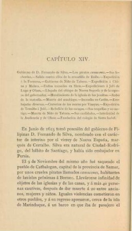 Capítulo XIV. Gobierno de D. Fernando de Silva. - ...