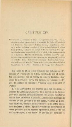 Capítulo XIV. Gobierno de D. Fernando de Silva. - ...