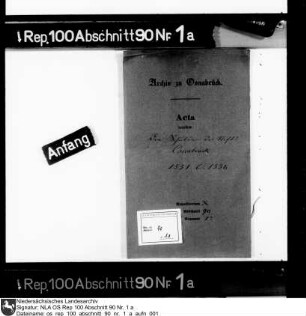 Schulden des Stifts Osnabrück