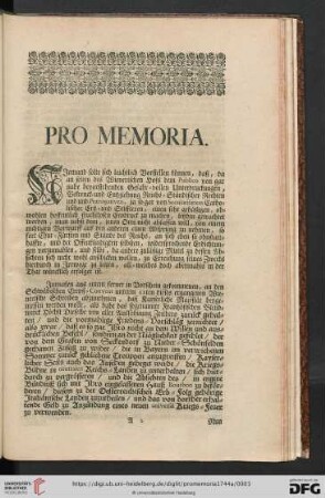 Pro Memoria