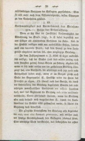 §. 13. Nothwendigkeit des Vornehmens der Briefungen. - Folge der Unterlassung.