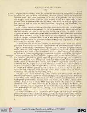 Kindheit und Erziehung. 1475-1493