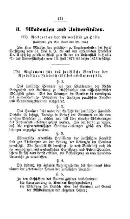Rectorat an der Universität zu Halle : [II. Akademien und Universitäten]
