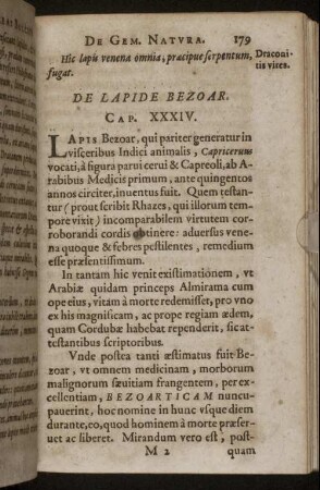 De Lapide Bezoar. Cap XXXIV.