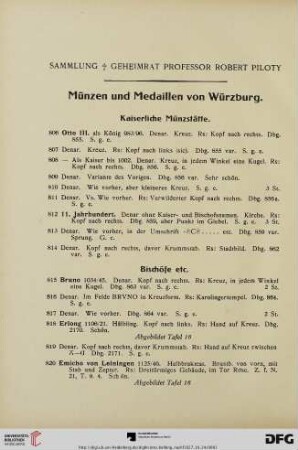 Sammlung Geheimrat Professor Robert Piloty (Nr. 806-1446)