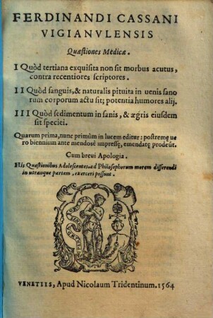 Ferd. Cassani Quaestiones medicae