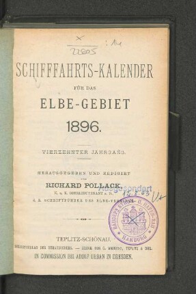 14.1896: Schiffahrts-Kalender für das Elbe-Gebiet