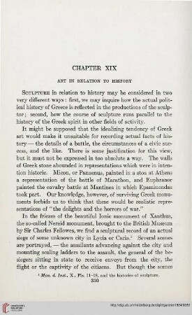 Chapter XIX: Art in relation to history