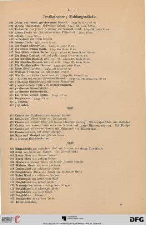 Textilarbeiten; Kleidungsstücke (Nr. 428-505)