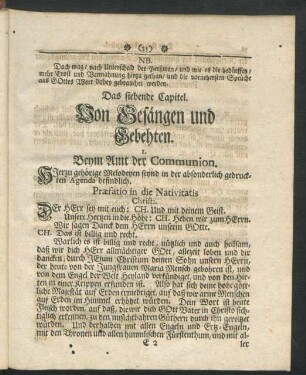 Das siebende Capitel. Von Gesängen und Gebethen