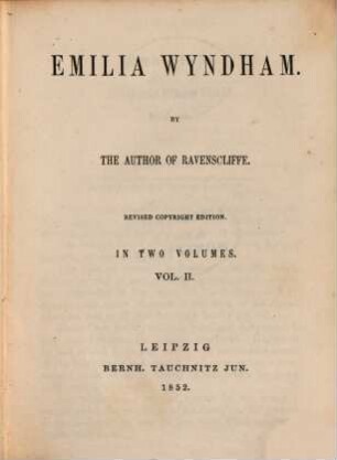Emilia Wyndham : in 2 vols., 2