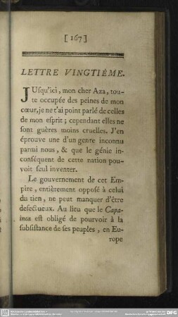 Lettre Vingtiéme