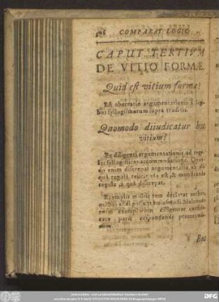 Caput Tertium De Vitio Formae.