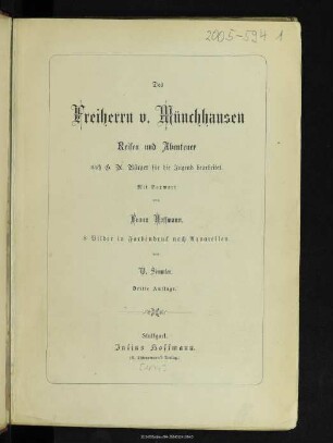 Des Freiherrn von Münchhausen Reisen und Abenteuer