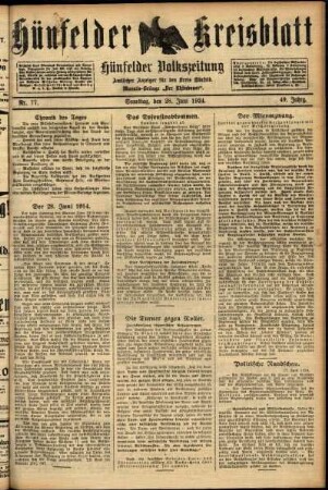 Ausgabe vom Samstag, den 28. Juni 1924.