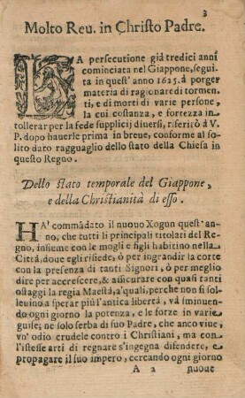 Dello stato temporale del Giappone, e della Christianità di esso