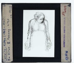 Kollwitz, Die Witwe (verworfene dritte Fassung von Blatt 4 der Folge "Krieg") (Druck, Kn 152 c)