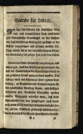 Vorrede fuer Lehrer