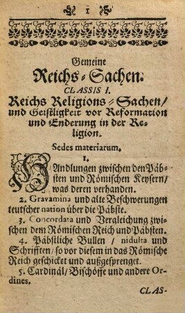 Politisches Bedencken Wie ein Fürstliches Archivum in gewisse Classes und sedes materiarum ordentlich zuredigiren