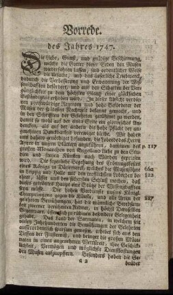 Vorrede des Jahres 1747.