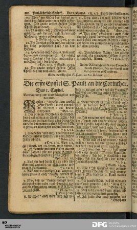 Die erste Epistel S. Pauli an die Corinther.