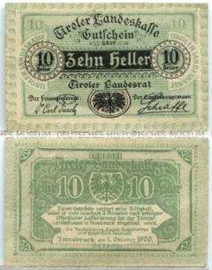 Tirol, 10 Heller