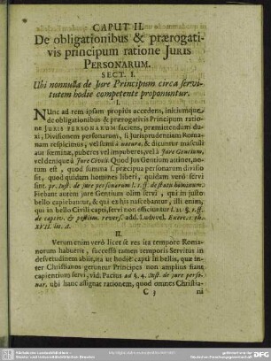 Caput II. De obligationibus & praerogativis principum ratione Iuris Personarum
