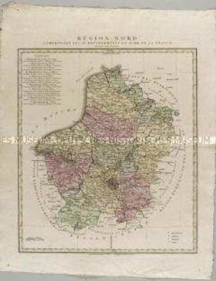 Région Nord comprenant les XI departements du Nord de la France