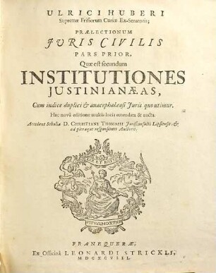 Praelectiones iuris romani, 1