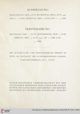 Ausstellungs/Versteigerungsinformationen