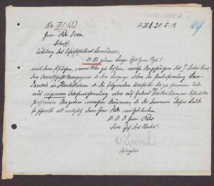 Schreiben an das bayrische Schützenregiment mit der Bitte um Feststellung, wer Aussagen über die Tötung Landauers machen kann sowie die Antwortschreiben
