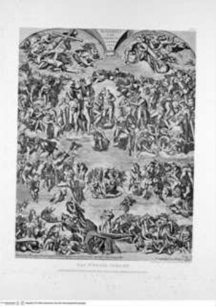 Das Jüngste Gericht des Michelangelo in der Sixtinischen Kapelle. Nachdruck nach einem Stich des Giulio Bonasone im Besitz des Herrn Geheimrat Ruland in Weimar