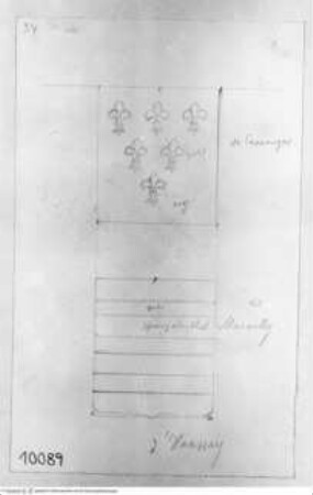 Entwurf zu einem Wappen mit Lilien