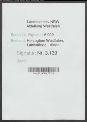 Akten des Kurfürsten Clemens August und der Landtagsdeputierten betr. den Landtag 1724