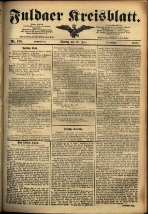Ausgabe vom Montag, den 10. Juni 1907.