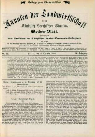 No. 41. Berlin, den 8. October 1862. II. Jahrgang.