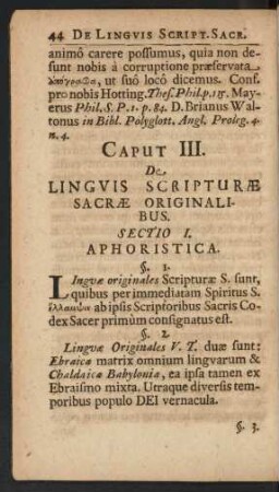 Sectio I. Aphoristica