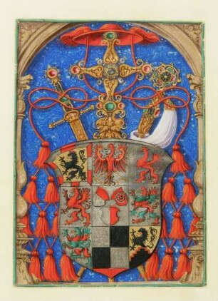 fol. 4: Neunfeldiges Wappen Albrechts von Brandenburg (Nikolaus Glockendon)