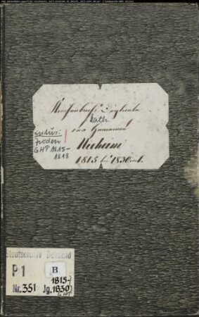 Kirchenbuchduplikat der katholischen Gemeinde Nieheim, Kreis Höxter (GHT 1815-1830) (Gemeinde: Katholische Gemeinde Nieheim)