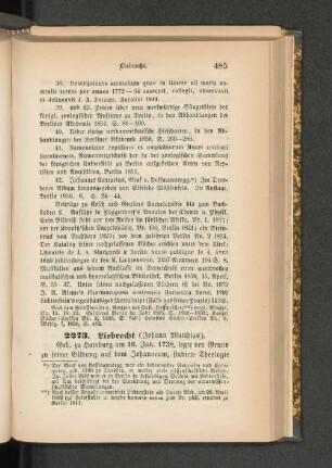 2273. Liebrecht (Johann Matthias).