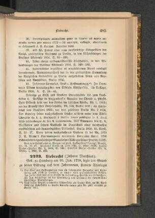 2273. Liebrecht (Johann Matthias).