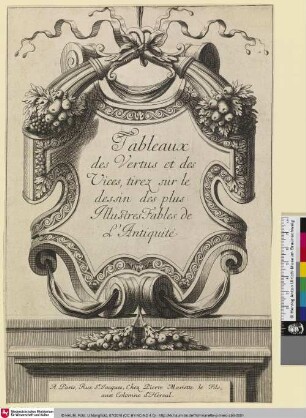 Tableaux des Vertus et des Vices [Titelblatt der Tugenden und Laster]