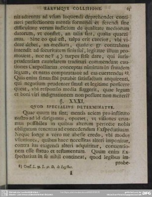 §. XXXI. Quod Specialius Determinatur