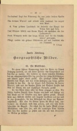 Zweite Abteilung. Geographische Bilder