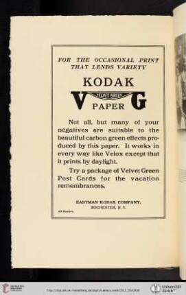 Eastman Kodak Company [Kodak Velvet Green Paper]