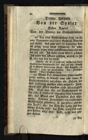 Dritter Abschnitt: Von der Syntax