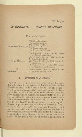 Le Directoire. - Histoire intérieure